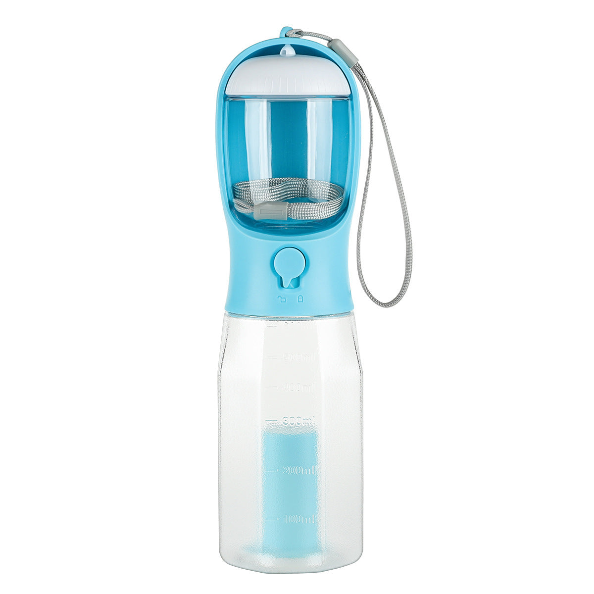 Bouteille d'eau portable 3 en 1 pour chien et chat, distributeur de nourriture, abreuvoir, distributeur de crottes, antifuite